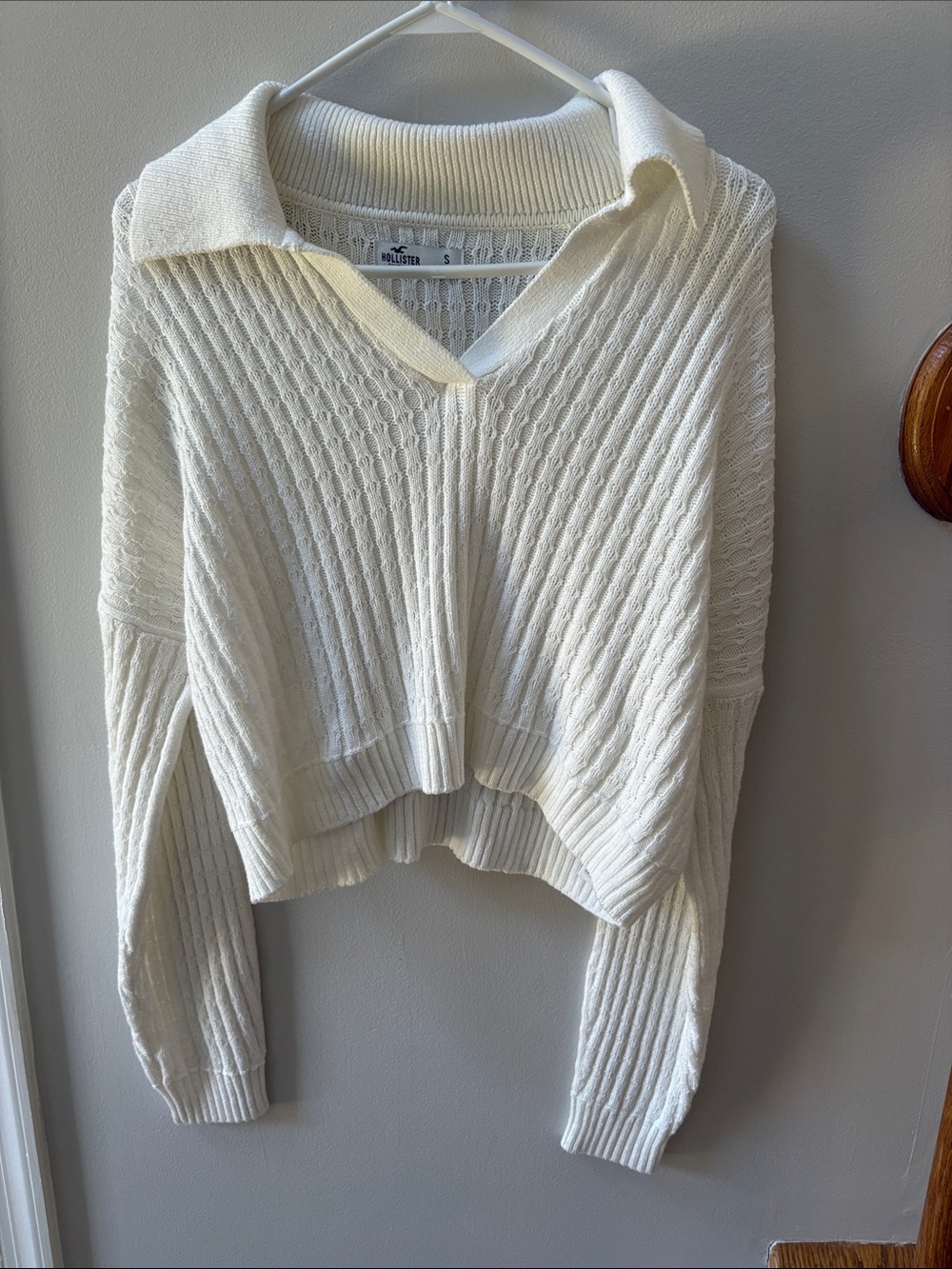Hollister white sweater